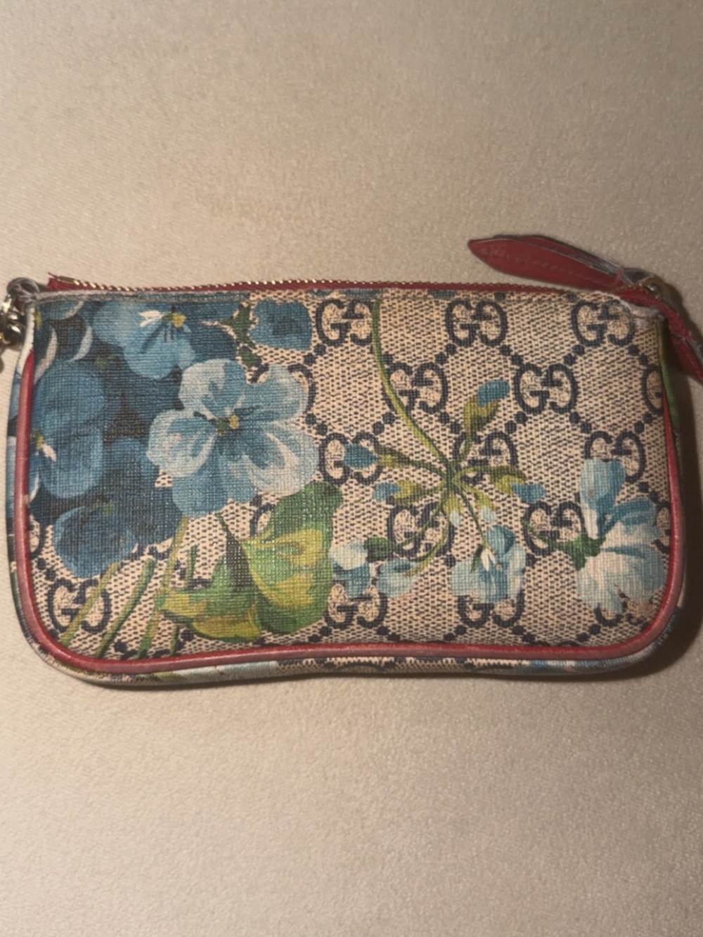 Gucci Floral bloom GG Canvas Wristlet - Blue Floral